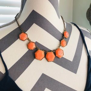 Necklace- creamy orange bib style necklace